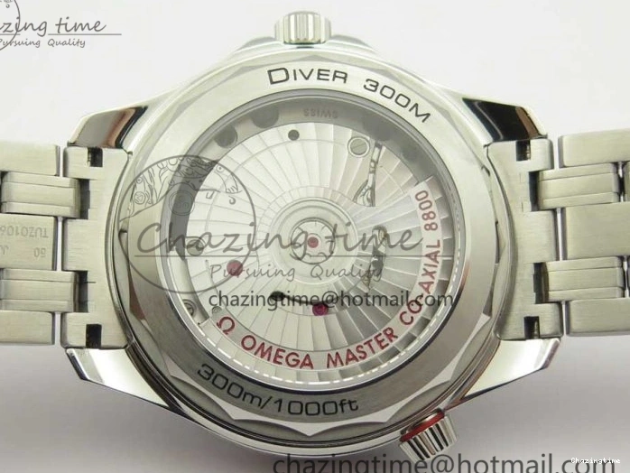 0524 2018 Seamaster Diver 300M OMF Best Edition Black Ceramic Black Dial on SS Bracelet A8800 (Black Balance Wheel) Breathable 7959